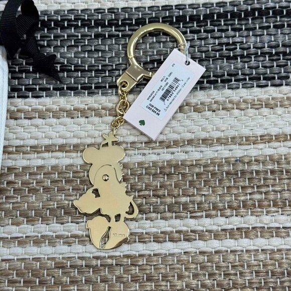 Kate Spade New York x Disney Minnie Mouse Keychain Fob Purse Charm Gold Tone - Picture 5 of 8